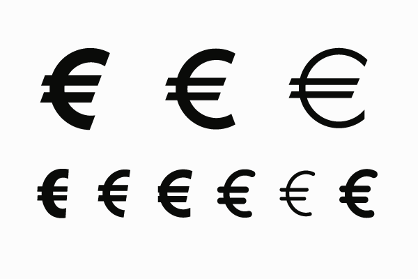 ユーロの通貨記号いろいろ