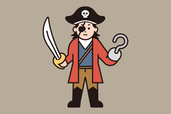 海賊船の船長のイラスト