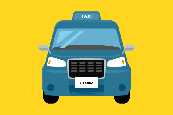 タクシーの正面図