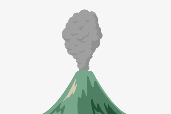 噴火する火山2