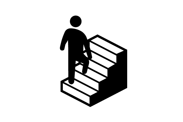 階段を上る人のアイコン